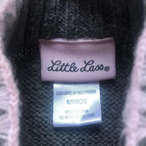 Little Lass Girls Gray Knit Vest Sleeveless Diamond Pattern Button Down - Picture 6 of 8